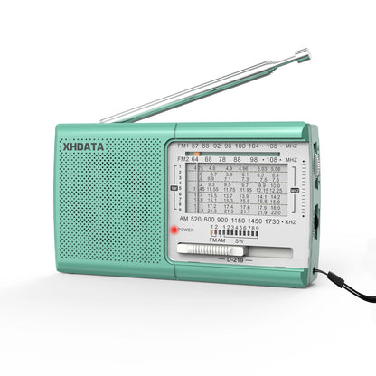 XHDATA D219 FM1-2/AM/SW1-9 11 Bands World Radio Receiver Fine Tuning Step High Sensitivity Pocket Size Walkman Digital Radio