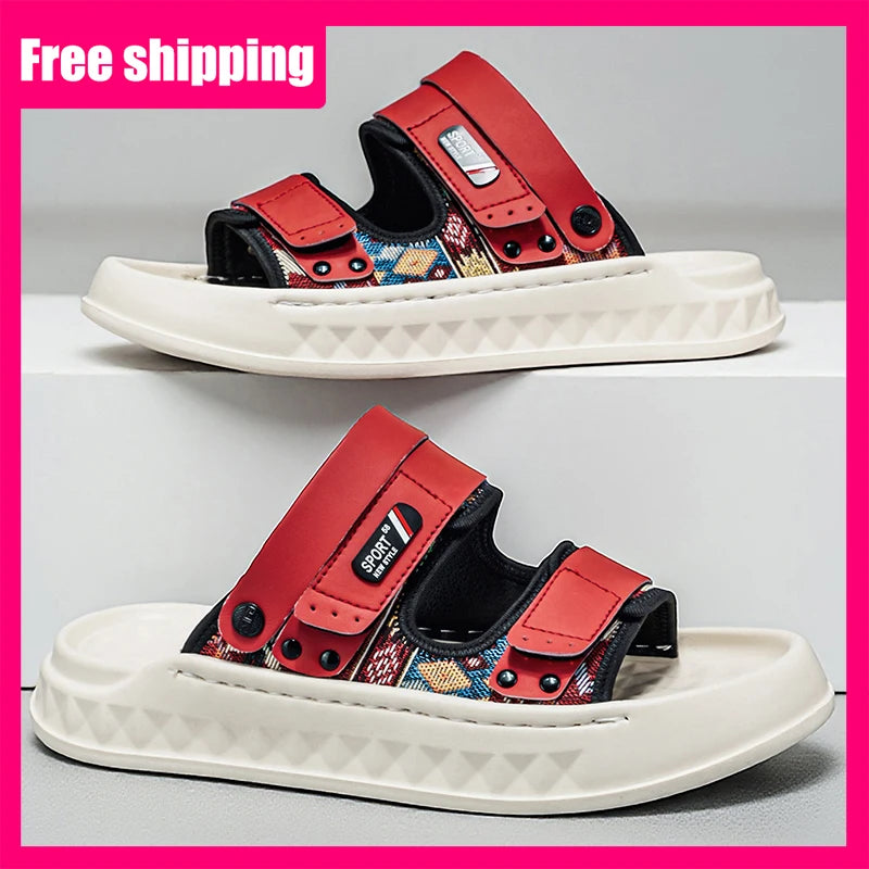 Men Sandals Summer Classic Open Toed Breathable Odor Proof Soft Thick Soled Non Slip Light Water Hiking Beach Slippers for Men