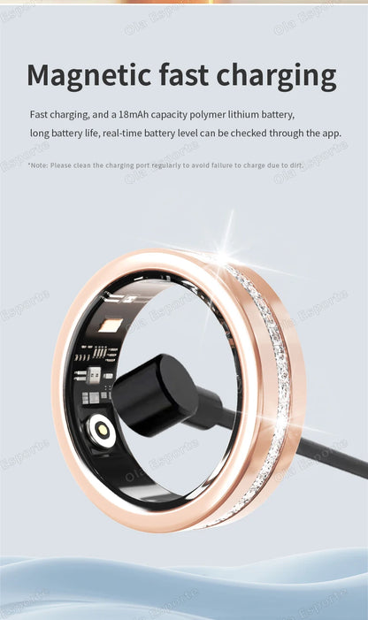 2026 New Smart Ring Lady Heart Rate Sleep Health Monitor Menstrual cycle detection IP68 Waterproof Fashion Sport Rings Women Men