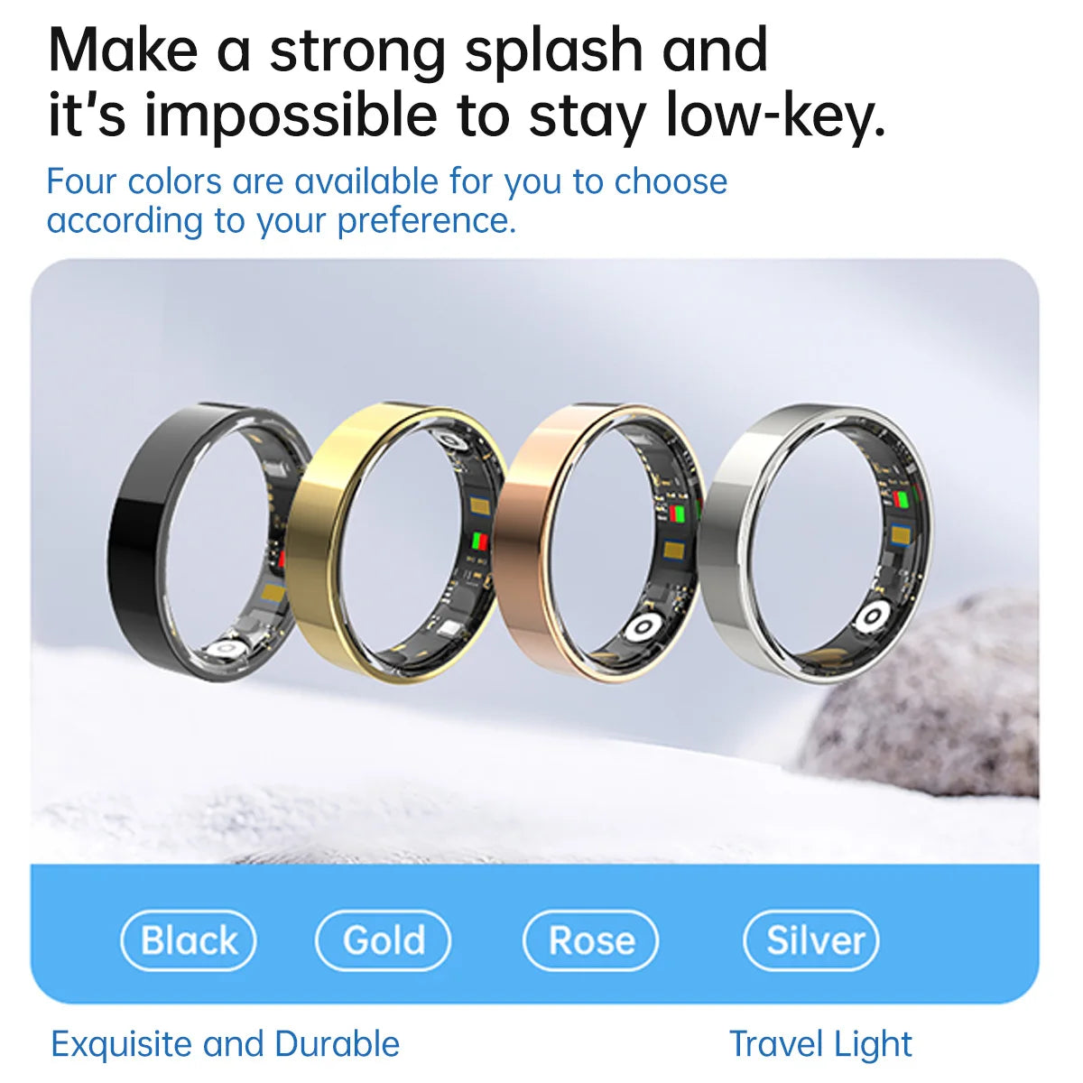 2026 Smart Ring Heart Rate Blood Pressure Monitor Health Ring 5ATM Waterproof Bluetooth Call  Men Women For Gifts