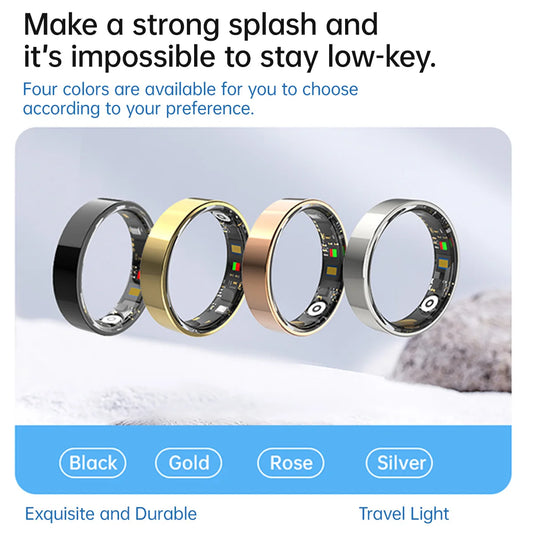 2026 Smart Ring Heart Rate Blood Pressure Monitor Health Ring 5ATM Waterproof Bluetooth Call  Men Women For Gifts
