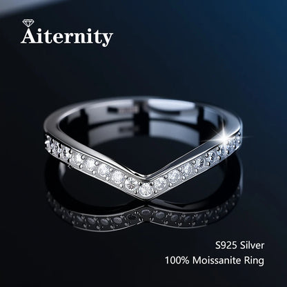 100% Pass Diamond Tester Pen Moissanite Ring Matching Wedding Diamond Band for Women 925 Sterling Silver Female Single Tail Ring