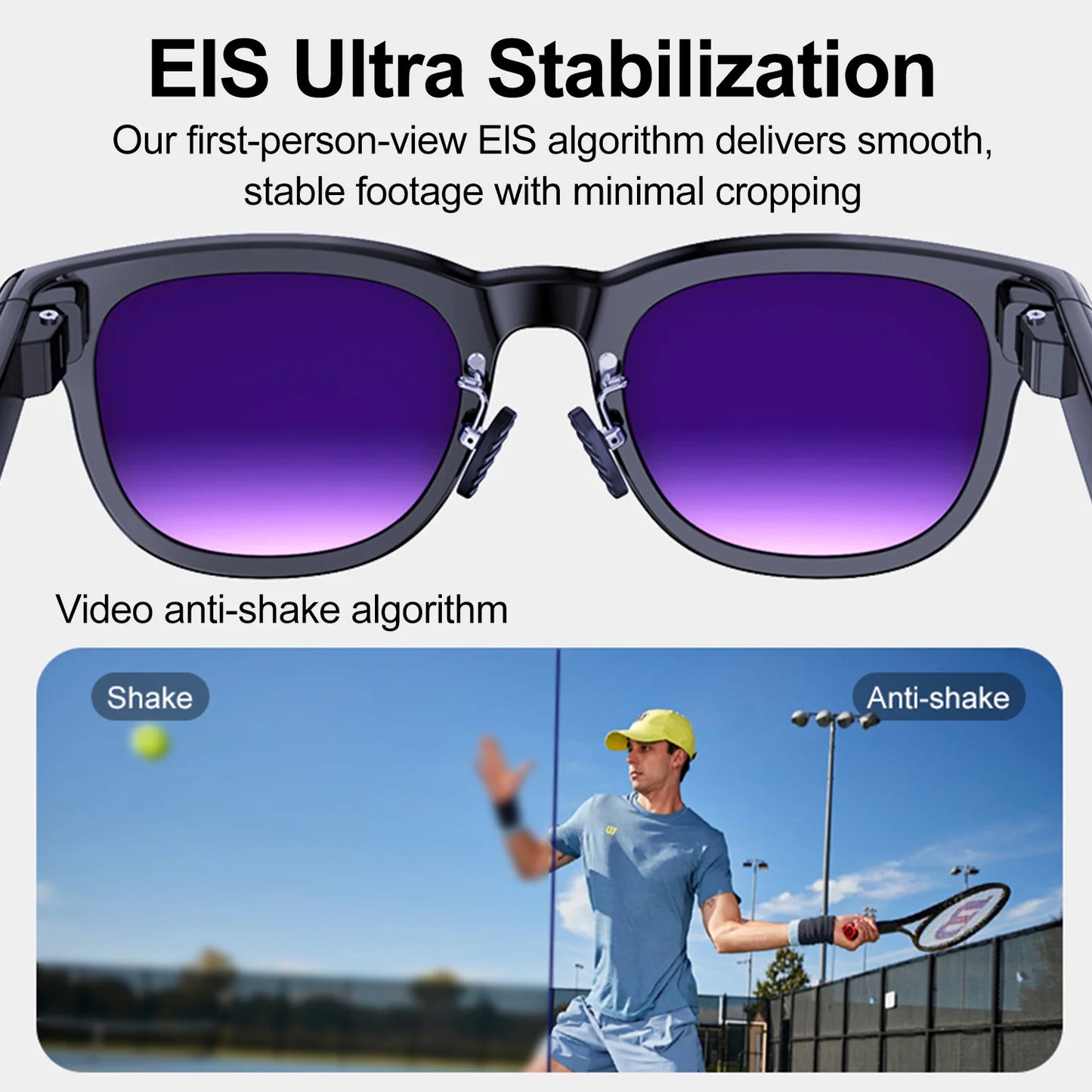 AI Smart Glasses 800W HD Camera Photo Video Record Voice Assistant Real-time Translation Waterproof Chat GPT Music Smart Glasses