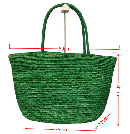 2026 New Summer Handmade Raffia Large Capacity Tote Bag for Women, Natural Straw Beach Bag, Luxury Shoulder Handbag