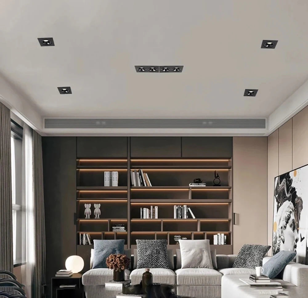 Recessed LED Ceiling Lamp 9W 12W 15W Single/Double Head LED Spot Lights COB Anti-Glare Downlight For Home Office Store Indoor