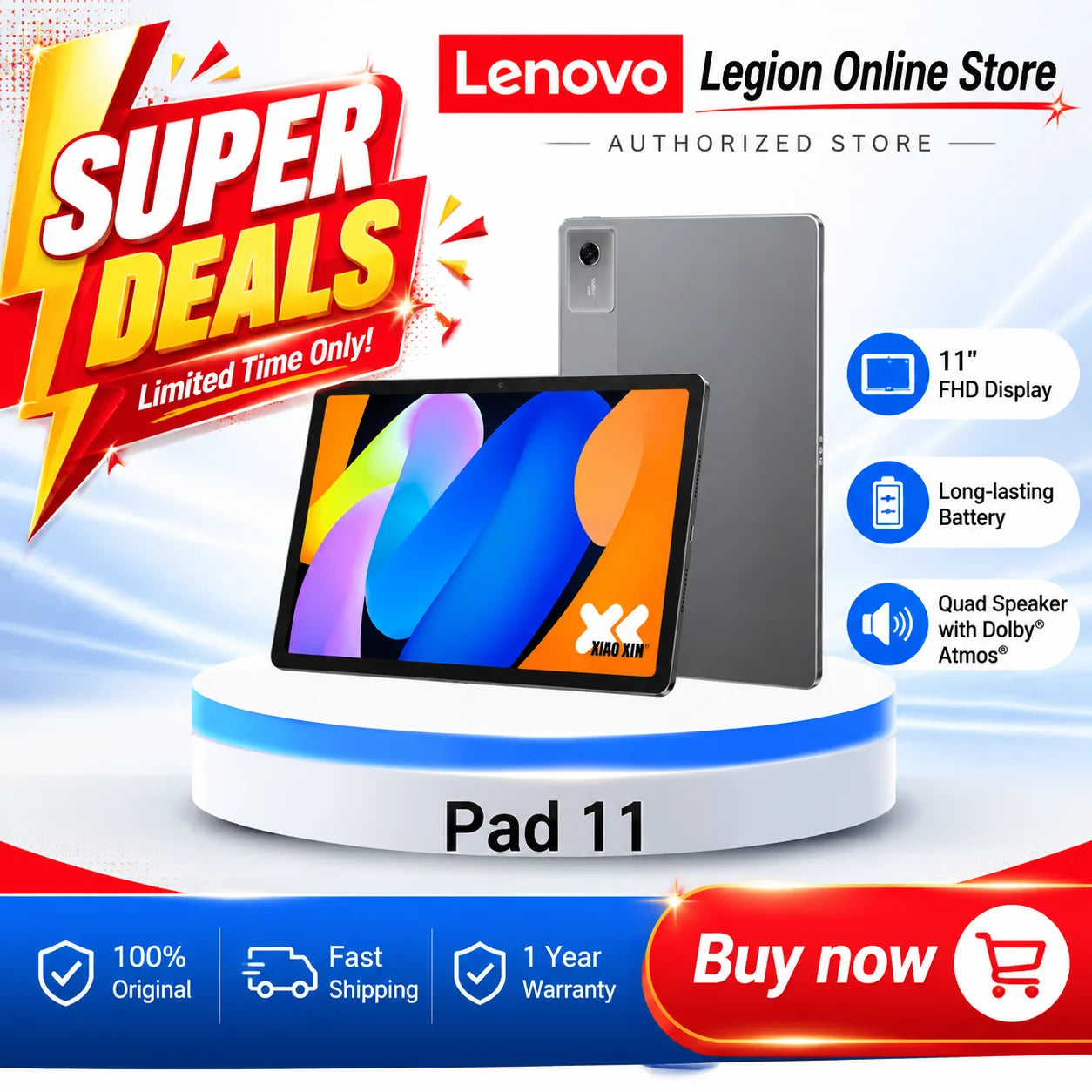 Limited Big Discount Lenovo Xiaoxin Pad 11 2025 Tab MTK Dimensity 6300 11" 2.5K Screen 7040mAh WIFI Pads Tablet Global Rom
