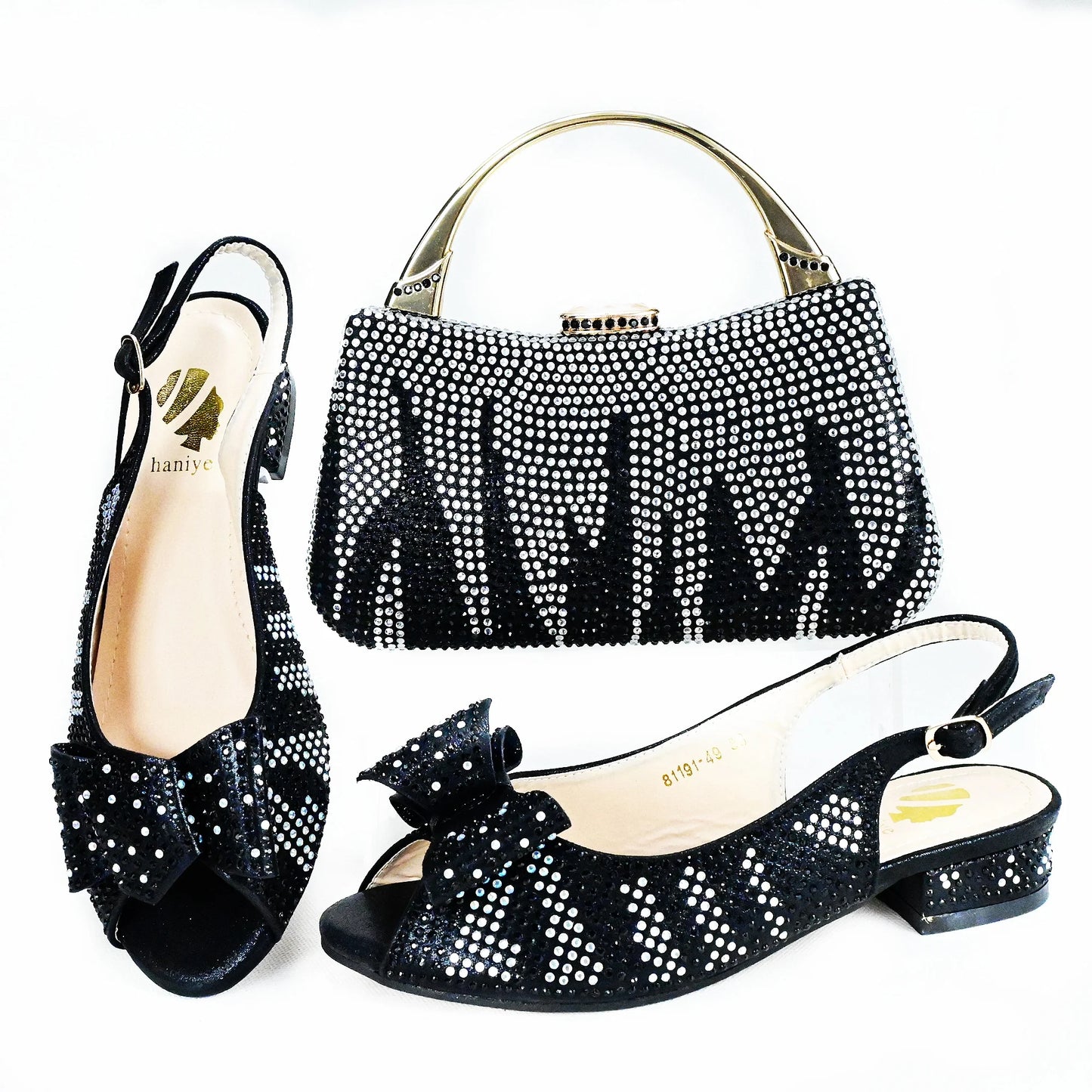 Doershow nice African Shoes And Bag Matching Set With blue Hot Selling Women Italian Shoes And Bag Set For Party  HAS1-10