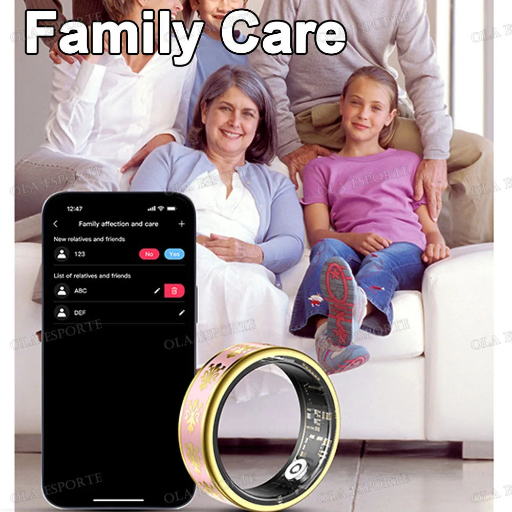 2026 Smart Ring Blood Oxygen Heart Rate Sleep Monitoring Smart Ring IP68 & 5ATM Waterproof Multi-sport Modes Smartring Man Women