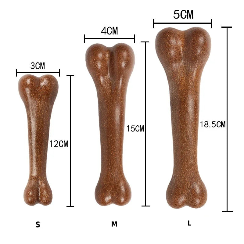 Natural Non-Toxic Indestructible Dog Bone Chew Toy Anti-Bite Puppy Teething Chew Toy for Small Medium Large Dogs Pet Chewbone
