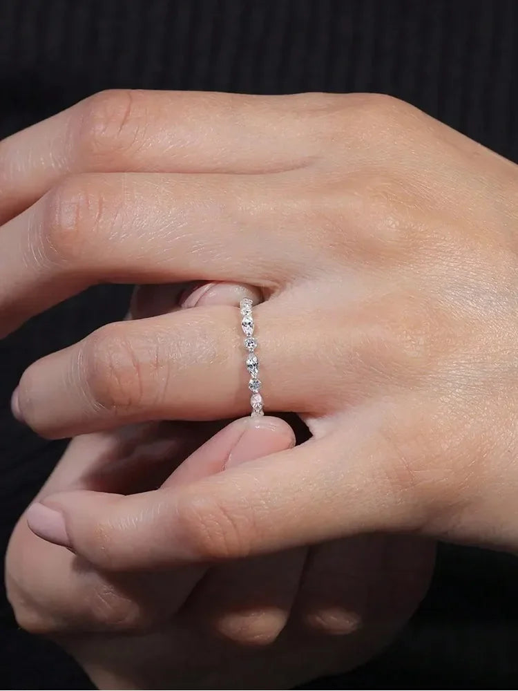 925 Sterling Silver Simplicity Classic Zircon Bead Ring For Women Engagement Wedding Luxury Fashion High Quality Fine Jewelry