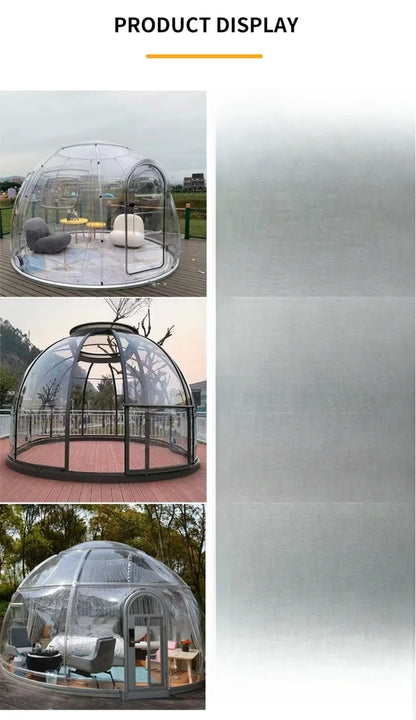 6-8 Person Inflatable Geodesic Bubble Dome Tent, Portable Foldable Igloo House for Outdoor Glamping Resort Party and Event Use