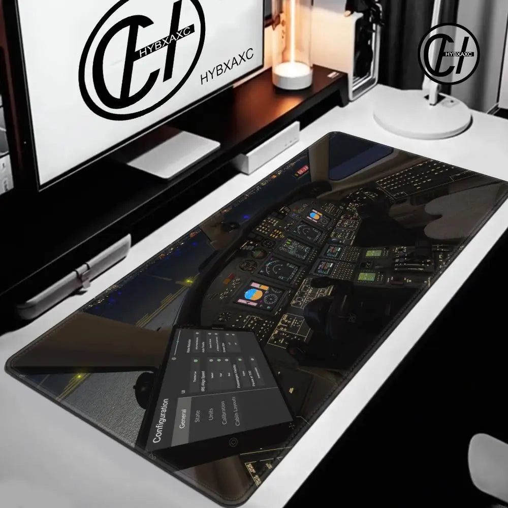 Plane Instrument Panel Mousepad HD Airplane Speedometer Mouse Pads XXL Non-slip Rubber Desk Mat Pc Gamer Deskmat Cockpit Playmat
