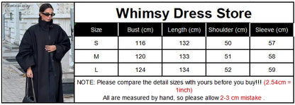Women Black Long Solid Color Trench Coat Stand Collar Loose Drop Shoulder Single-breasted Windbreaker Lady Commute Outing Wear