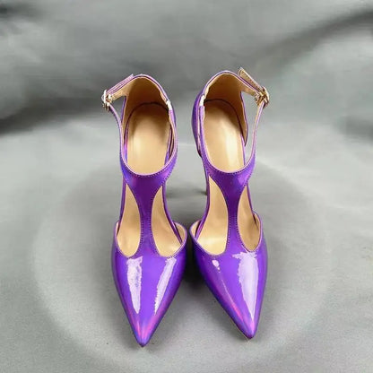 Purple Sandals With Heels For Woman Luxury Party Elegant Dress Shoes Summer Pointy Toe Sexy Sandals Lady 8CM 10CM 12CM Stilettos