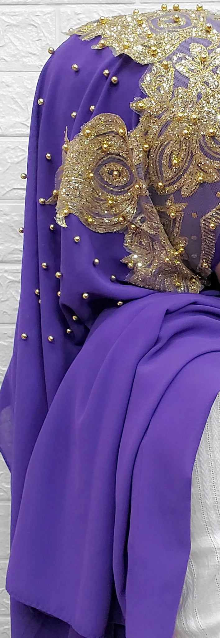 Chiffon Hijab Scarf Muslim Islamic Hijabs Scarves for Woman Long Headwraps with Bead Head Scarf Shawl Wrap Prayer Turbante