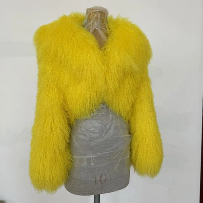 Mongolian Sheep Fur Women Coat Winter Warm Real Fur Cloth 2026 Natural Sheep Fur Clothes