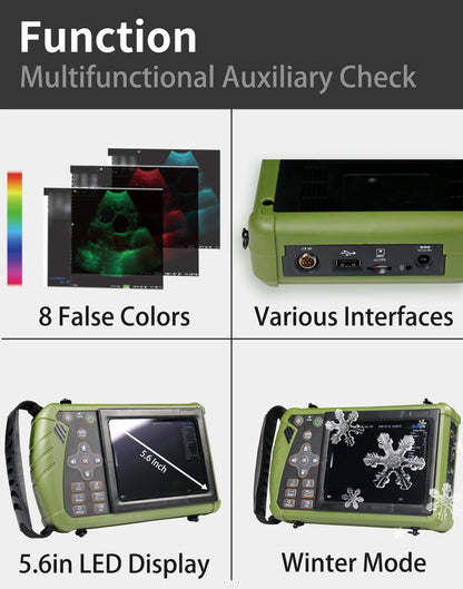Portable Veterinary Ultrasound Scanner, Vet Pregnancy Ultra Machine with 3.5MHz Convex Probe for Pig Sheep Goat Dogs Animals
