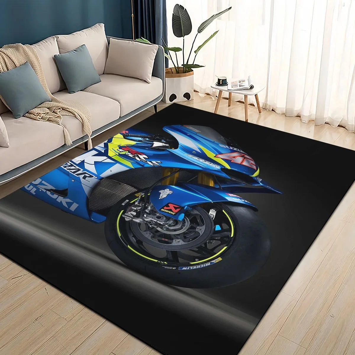 Suzuki Motorcycle Large Carpet Rug for Home Living Room Bedroom Sofa Doormat Decor Kids Play Area Non-slip Floor Mat Decoration