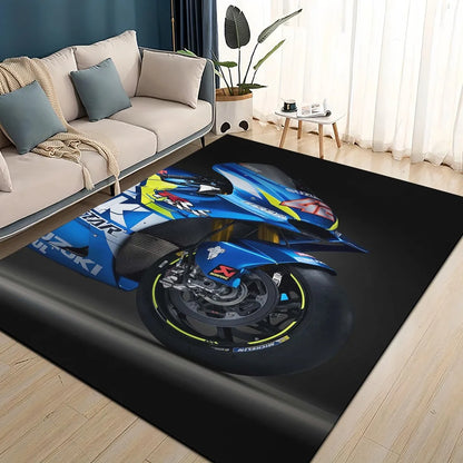 Suzuki Motorcycle Large Carpet Rug for Home Living Room Bedroom Sofa Doormat Decor Kids Play Area Non-slip Floor Mat Decoration