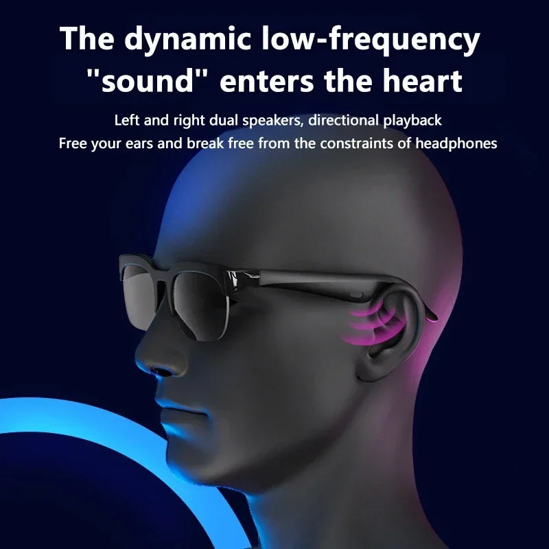 XG89 Smart Bluetooth Audio Sunglasses, Real-Time Translator Glasses with Anti-UV HD Lenses for Travel Driving Outdoor