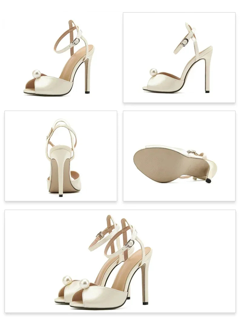 Sexy Open Toe Sandals Woman Ankle Buckle Strap Stiletto Heels Party Prom Shoes Summer Pumps Luxury Sandals High Heels Slides