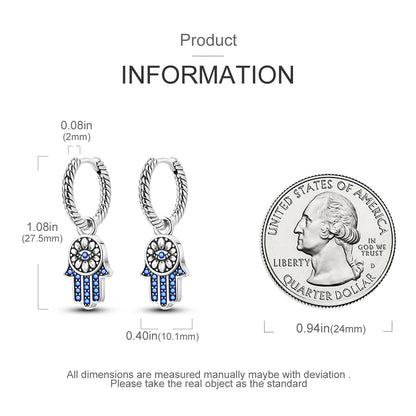 925 Sterling Silver Original Hoop Earring For Woman Luxury  Pendientes Wedding Jewelry Gift