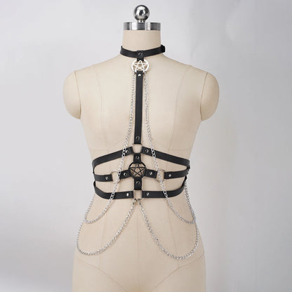 Women Sexy Body Chest Chain Jewelry  Waist Belt Belly Chains Festival Fashion Jewelry for Women Gothic Accessories