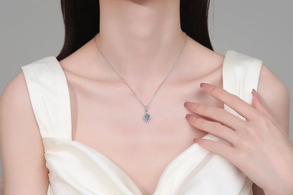 Vintage Water Drop Hollow Pendant for Women,PT950 Platinum Base and 1 Carat Moissanite,combine water drop shape and hollow craft