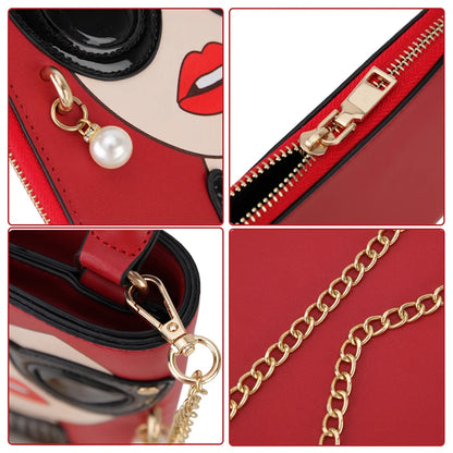 Sexy Lady Face Purses and Handbags for Women Fashion Designer Chain Shoulder Bag Party Clutch Funky Female Crossbody Bags 2022