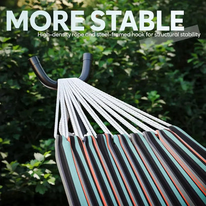 Portable 600lbs Capacity Outdoor Hammock with Stand and Carrying Bag for Two, Easy Setup
