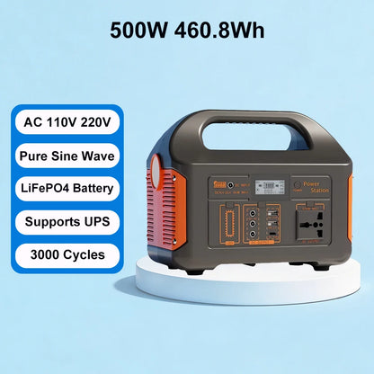 Gaiaray Portable Power Station 100W 200W 300W 500W Pure Sine Wave Solar Generator 110V/220V UPS LiFePO4 Power Plant For Camping
