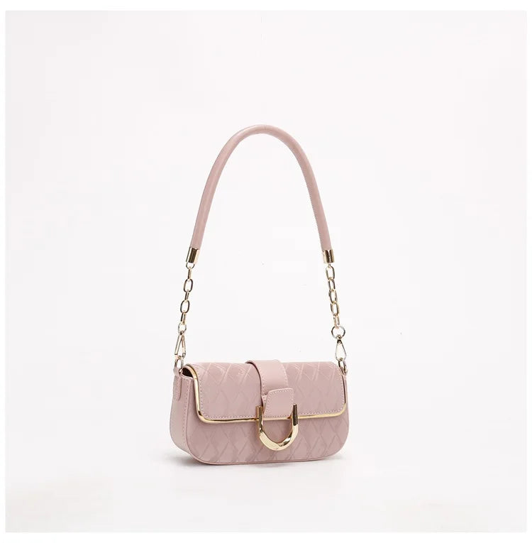 Sweet Pu Leather Women's Shoulder Bag Fashion Design Chain Ladies Underarm Bags Simple Square Female Handbags Crossbody Bag