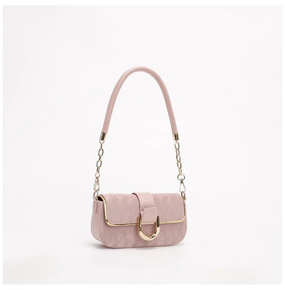Sweet Pu Leather Women's Shoulder Bag Fashion Design Chain Ladies Underarm Bags Simple Square Female Handbags Crossbody Bag