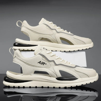Summer Men Hollow Sandal Sneakers Breathable Mesh Platform Quick-Dry Casual Walking Shoes Non Slip Light Outdoor Beach Trainers