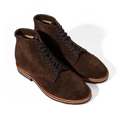 New Handmade Cow Suede Leather Men Shoes Vintage British Autumn Winter Business Ankle Boots Work Tooling Motorcycle Boots