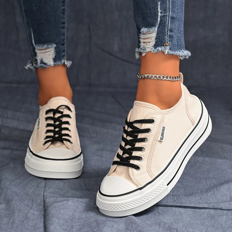 Fashion Candy Color New Casual Women's Sneakers 2026 New Solid Color Comfortable Thick Soled Shoes for Women Tênis Feminino