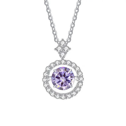 BIJOX STORY 1 CT Moissanite Pendant For Women Simulated Diamond Necklace S925 Sterling Silver Jewelry Girl Valentine's Day Gift
