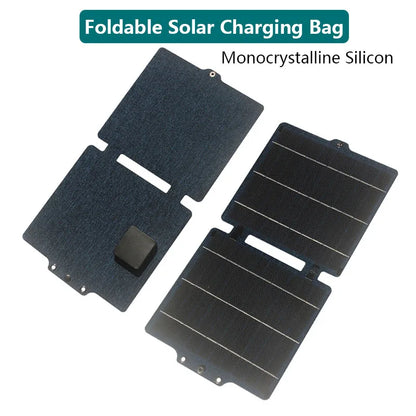 5V 10W ETFE Portable Foldable Solar Charge Panel USB/Type-C Output Foldable Solar Bag Fast Charging for Power Bank Phone Charge