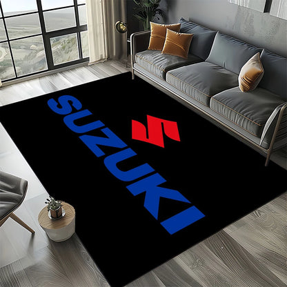 2025 Racing Car S-SUZUKI Logo Motorcycle Carpet Rug for Bedroom Living Room Home Sofa Decoration,kids Play Decor Floor Mat Gift
