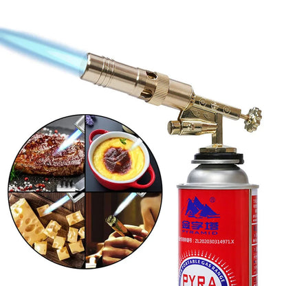 Outdoor Portable Welding Gas Torch Flame Nozzle Butane Burner Camp BBQ Lighter Flamethrower Kitchen Supplies Welding Equipment