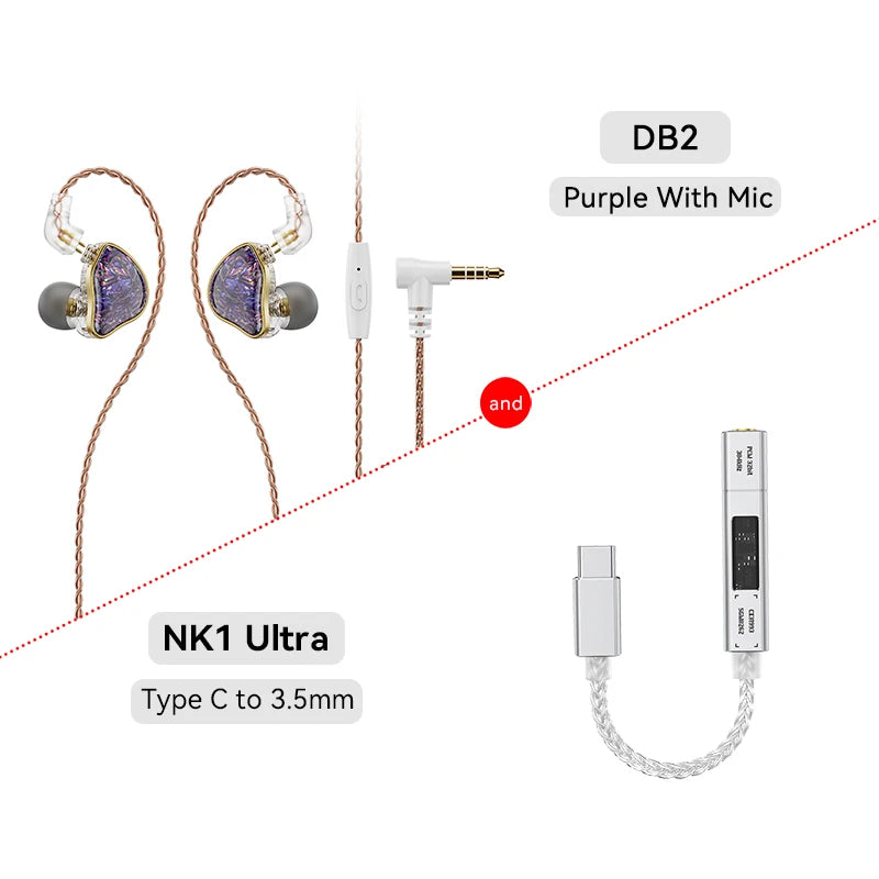 NICEHCK DB2 Wired Earbud IEM 1DD+1BA Hybrid Dual Driver HiFi Earphone With 0.78 2Pin Interface Warm Vocal Music In Ear Monitor