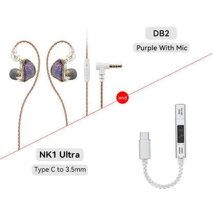 NICEHCK DB2 Wired Earbud IEM 1DD+1BA Hybrid Dual Driver HiFi Earphone With 0.78 2Pin Interface Warm Vocal Music In Ear Monitor