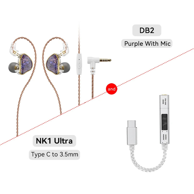 NICEHCK DB2 Wired Earbud IEM 1DD+1BA Hybrid Dual Driver HiFi Earphone With 0.78 2Pin Interface Warm Vocal Music In Ear Monitor