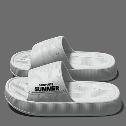 Men Summer Slippers Soft Sole EVA Sandals Non Slip Platform Soft Home Slides Outdoor Beach Shoes Unisex Bathroom Slippers