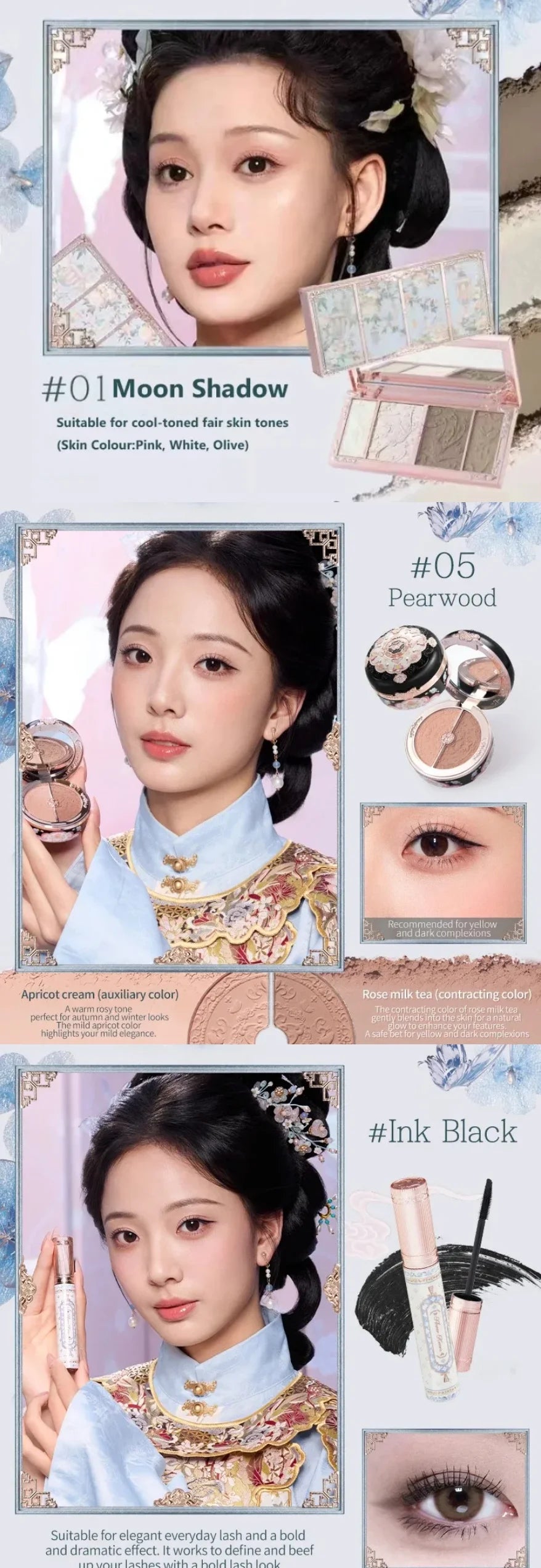 Flower Knows Set Midsummer Fairytales Make up Gift Box Eye Brow Palette Powder Blusher Eyebrow Concealer Lipgloss For Women