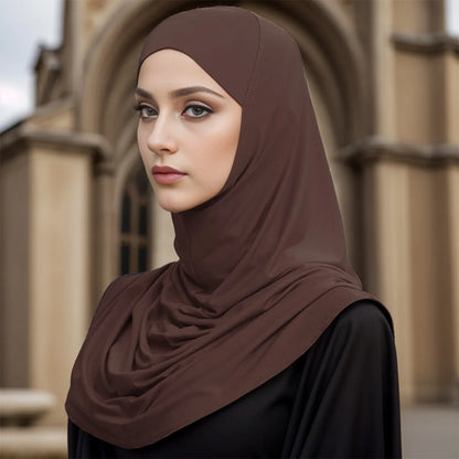 80*90cm Hot Sale Crystal Linen Malay Scarf Fashion Solid Color Pull-On Headscarf