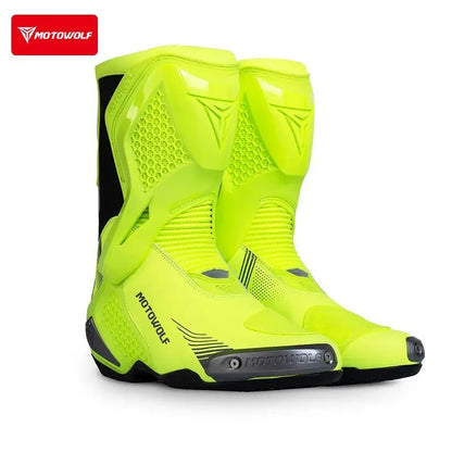 Motowolf Motorcycle Riding Boots Motobike Riding Shoes High-top Racing Boots Off-road Professional Four-season Rider Gear Men
