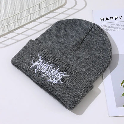 Warm Women Men Winter Beanies Hats Gothic Street Punk Knitted Bonnet Caps 100% Cotton Fashion Keep Warm Skullies Beanies Hats