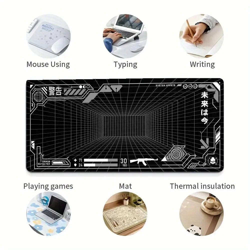 Perspective Grid Desk Mat Gaming Mouse Pad XXL Desktop Keyboard matsGame Anti-slip Desk Mat Computer Accessories Long playmat