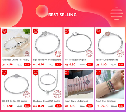 Handmade Original 925 Sterling Silver Necklace Bracelet Jewelry Set Bridal Party Sets Women Charm Bracelet Necklace Fine Jewelry